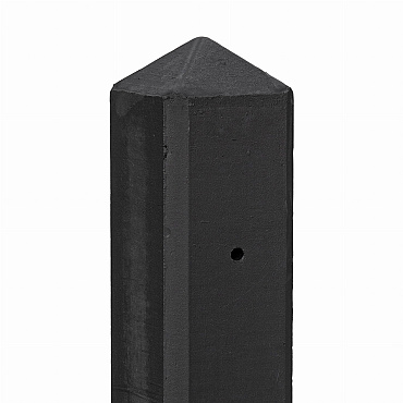 Betolux betonpaal glad met diamantkop 10x10x280cm antraciet gecoat, eindpaal